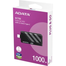 Adata SSD Disk External SC735 1TB U3.2C 1000/1000MB/s Grey