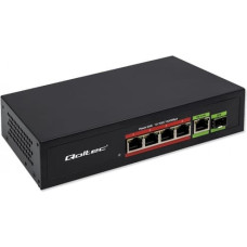 Qoltec Ethernet PoE SWITCH 4x RJ45 PoE 1x RJ45Upli