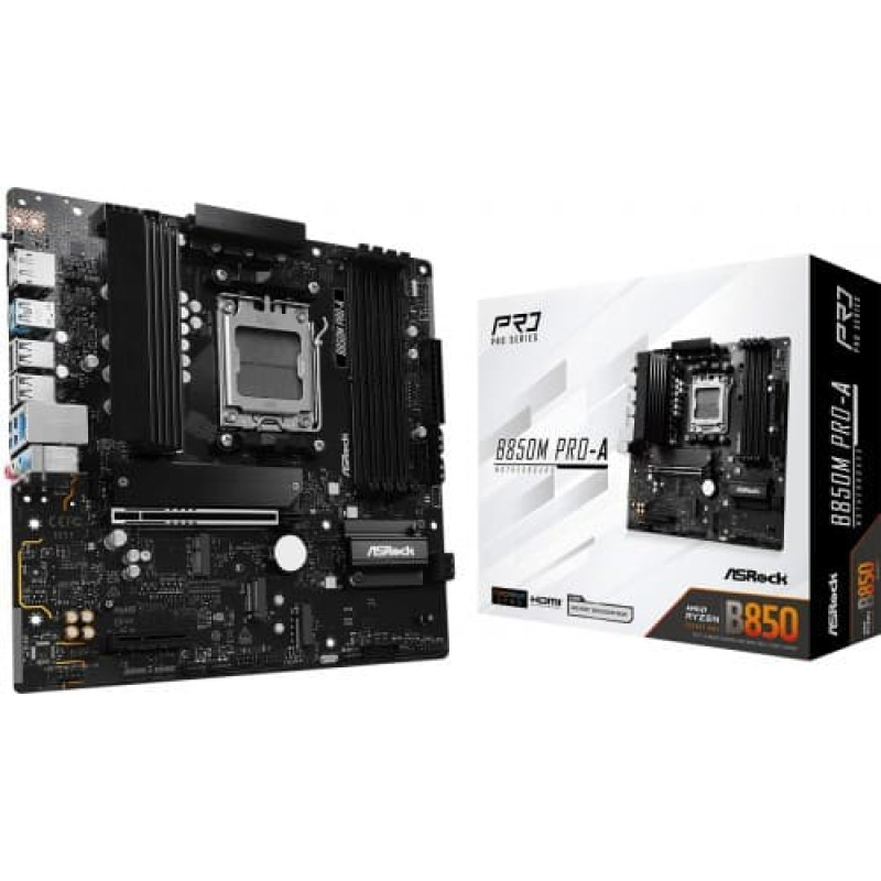 Asrock Motherboard B850M PRO-A AM5 4DDR5 HDMI/DP mATX