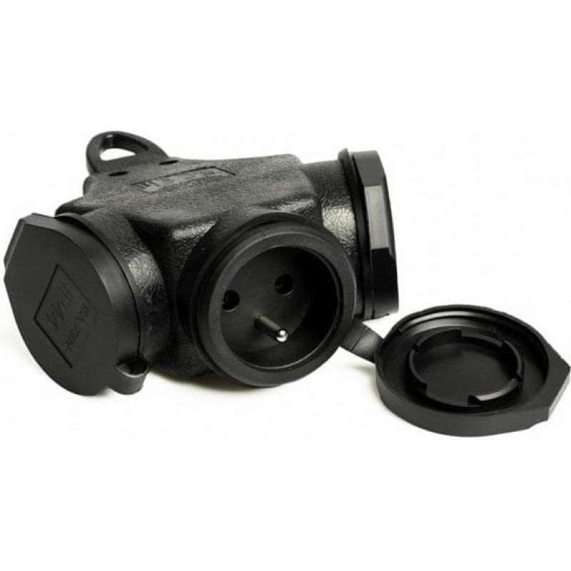 Noname ROZGAŁĘŻNIK POTRÓJNY GUMOWY 3*2P+Z Z/UZ IP44