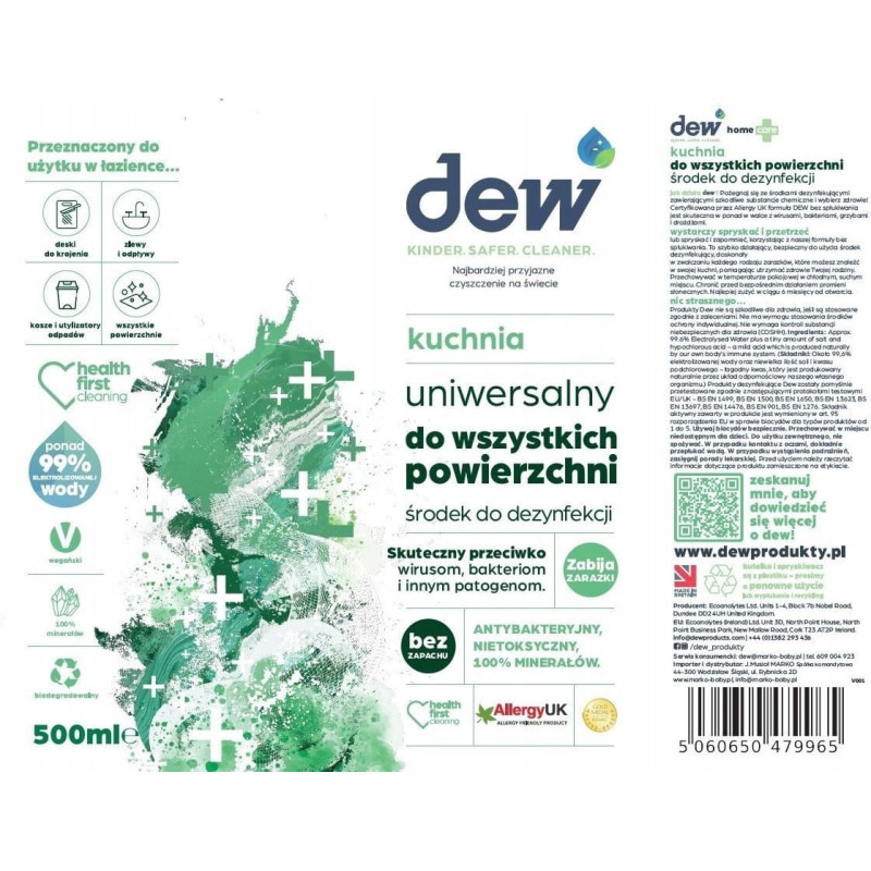 Sidolux DEW ŚRODEK DO DEZYNFEKCJI KUCHNI 500ml 5060650479965