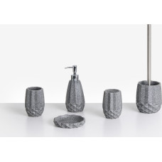 Beliani Zestaw akcesoriów łazienkowych 5 elementów SAMIRIA Szary