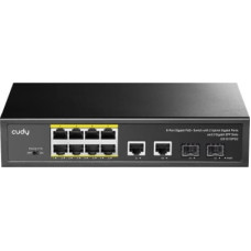 Cudy GS1010PS2 tīkla komutators Nepārvaldīts Gigabit Ethernet (10/100/1000) Power over Ethernet (PoE) Melns