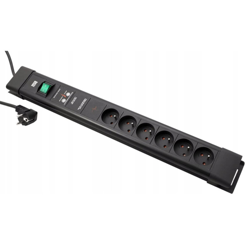 Bachmann CONNECTUS 6xUTE, 1xGVS 1xswitch 2.0m CEE7/7 Czarny