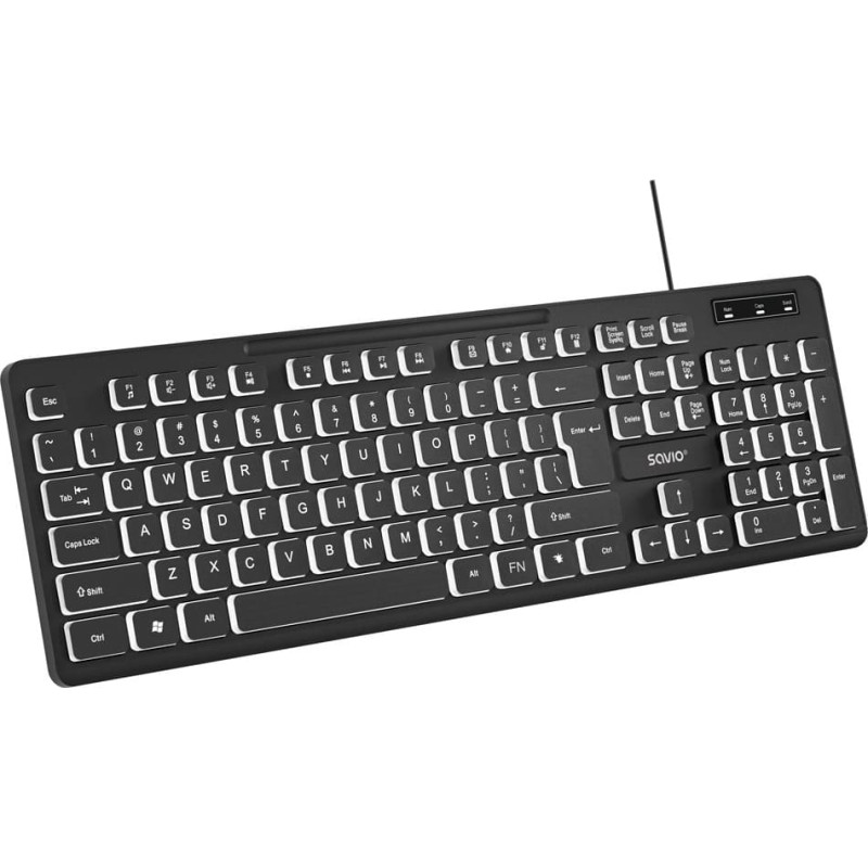 Savio KB-04 tastatūra mājai/birojam USB QWERTY Apvienotā Karaliste Starptautiskā Melna
