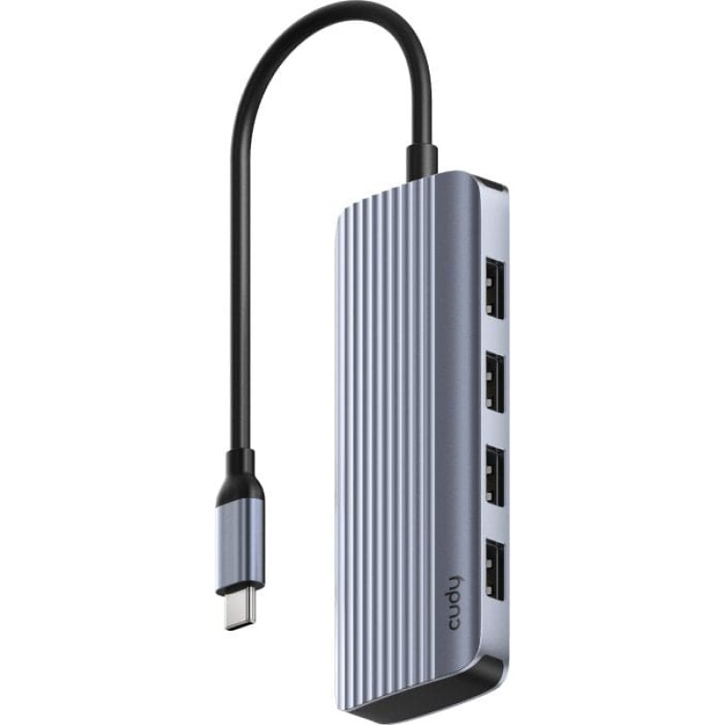 Cudy UH500 huby i koncentratory USB 3.2 Gen 1 (3.1 Gen 1) Type-C 5000 Mbit/s Szary, Srebrny