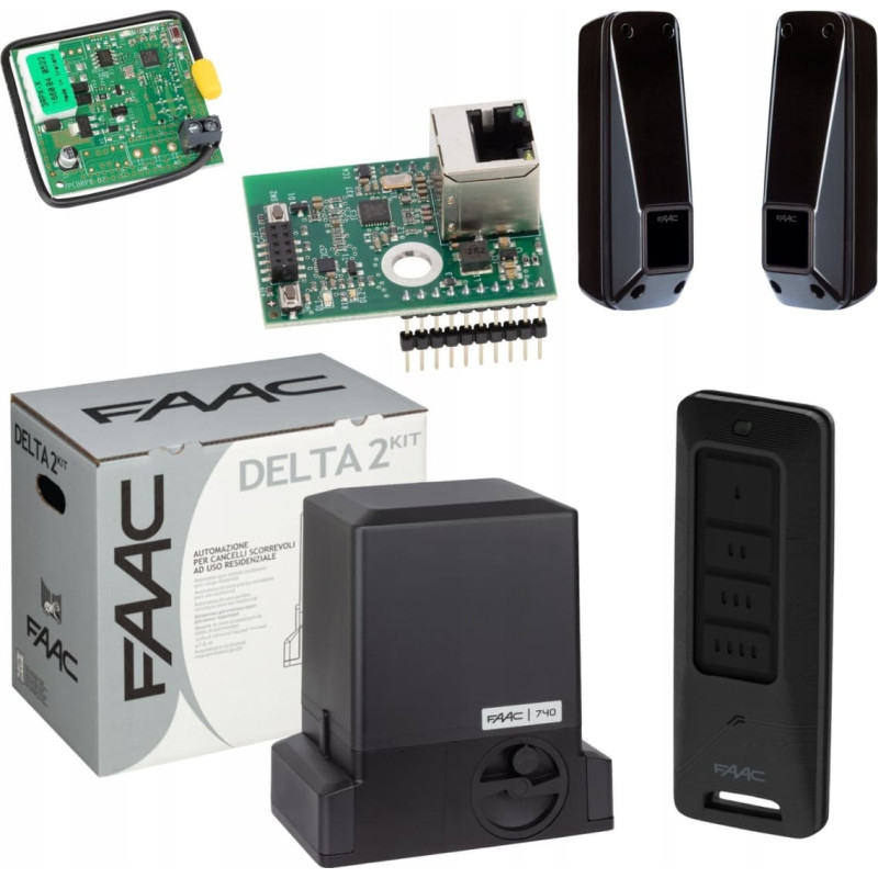 Faac Zestaw Delta 2 SMART - FAAC 740 (Wi-Fi+LAN+BLE) do 500kg bram przesuwnych