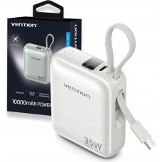 Vention Powerbank 10000mAh 35W PD z wbudowanym kabelis USB-C bezmaz