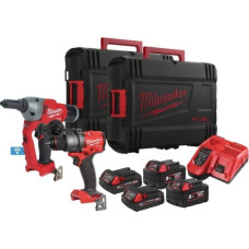Milwaukee Zestaw elektronarzędzi Milwaukee 9-elementowy (M18 FPP2G3-524X)