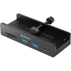 Orico Aktywny hub USB-C 10Gbps, 15W, przykręcany, 2x USB-A, czytnik SD, USB-C, czarny