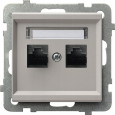 Ospel SONATA Gniazdo komputerowe podwójne, kat. 5e MMC kaszmir GPK-2R/K/m/82