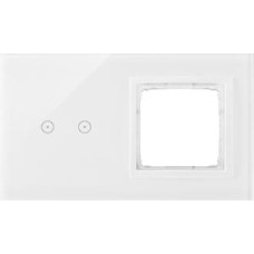 Kontakt-Simon Simon Touch ramki Panel dotykowy S54 Touch, 2 moduły, 2 pola dotykowe poziome + 1 otwór na osprzęt S54, biała perła DSTR220/70