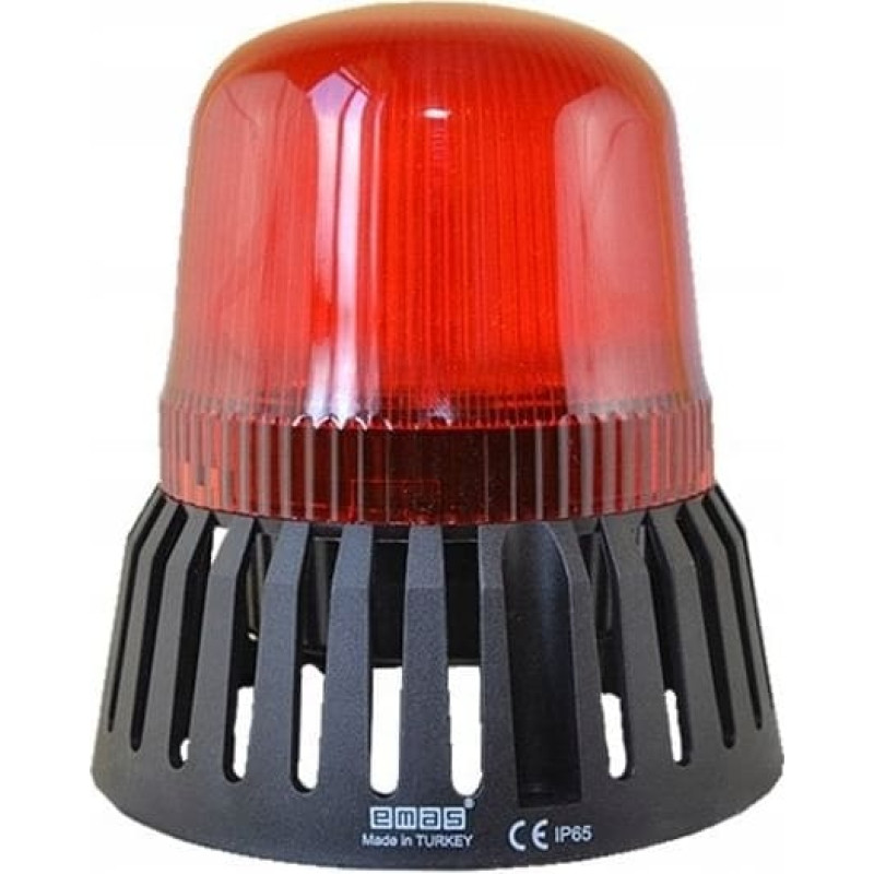 Emas Wielofunkcyjna lampa czerwona fi 120 z buzerem, 12-24V AC/DC T0-IT120R024Z
