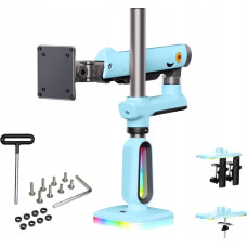 Larbre Vert F7-XM Gulf Blue Podświetlenie RGB Gamingowy mocny uchwyt biurkowy do dużych monitorów 32-60 cali