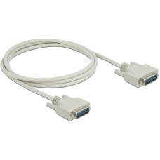 Delock Serial Cable D-Sub15 male to male 2 m, Beige, 2 m, Sub-D15, Sub-D15, Male, Male