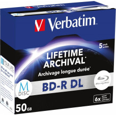 Verbatim Odtwarzacz Blu-ray Verbatim M-DISC BD-R DL 6X 50GB 5XJEWELC M-DISC BD-R DL 6X 50GB 5XJEWELC