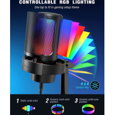 Fifine AmpliGame A8 RGB Black (Juodas) Kondensatorinis Mikrofonas