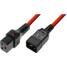 Assmann Kabel zasilający Assmann IEC LOCK 3x1,5mm2 IEC C20 prosty/IEC C19 prosty M/Ż 2m czerwony (IEC-PC1402)