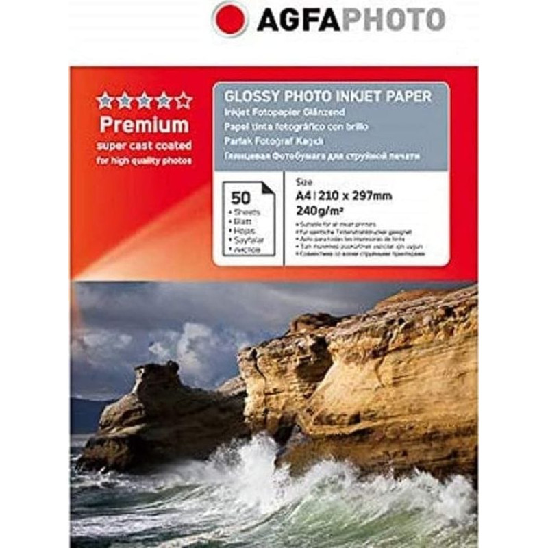 Agfaphoto Papier fotograficzny do drukarki A4 (AP24050A4N)