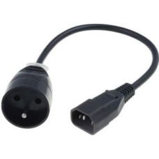 Jonex Kabel zasilający Jonex Przedłużacz do UPS 1-gniazdo z/u 10A H05VV-F 3 x 1 0,3m z wtykiem IEC C14 (PS-PCU 171)