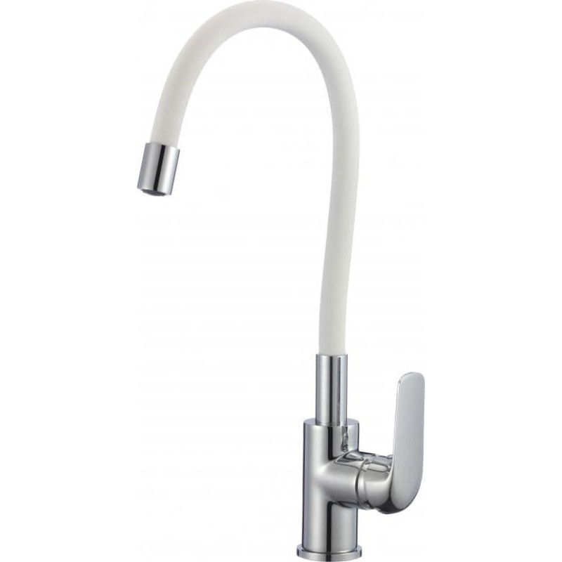 Hydroland Bateria kuchenna Hydroland Emma Flex stojąca biała z chromowanym korpusem (B.EMMA.BI)