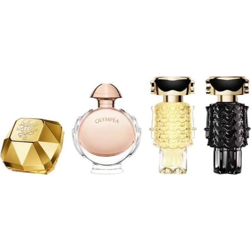Paco Rabanne Paco Rabanne Miniature Gift Set Lady Million Woda perfumowana 5 ml + Olympea Woda perfumowana 6 ml + Fame Woda perfumowana 4 ml + Fame Perfumy, 4 ml