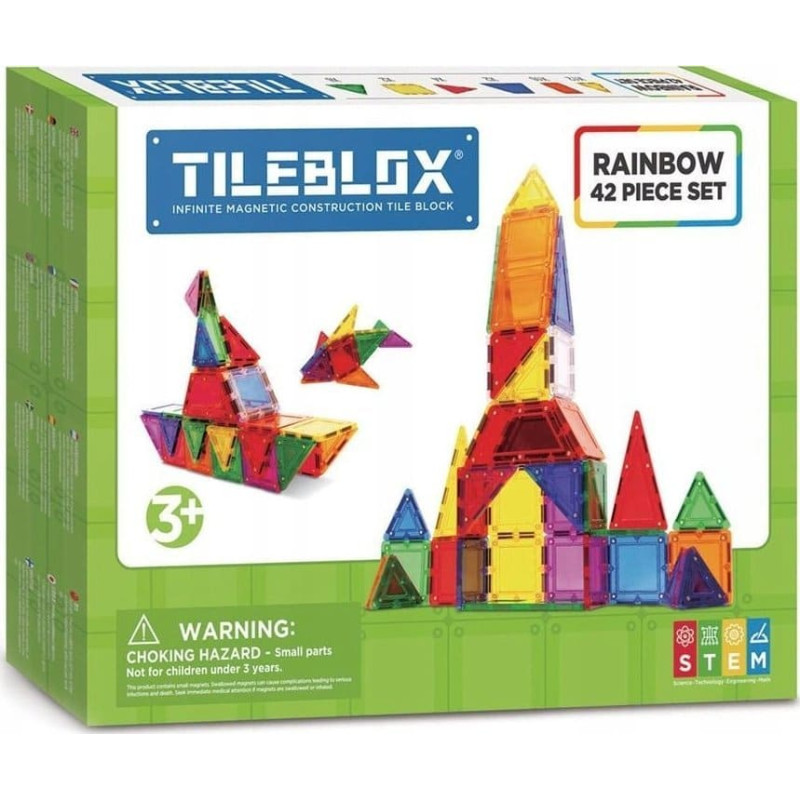 Magformers TILEBLOX ZESTAW TĘCZOWY 42 EL.