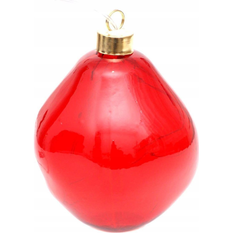 Christmas Decoration BOMBKA FORMÓWKA SZKLANA KROPLA LED 10CM RED