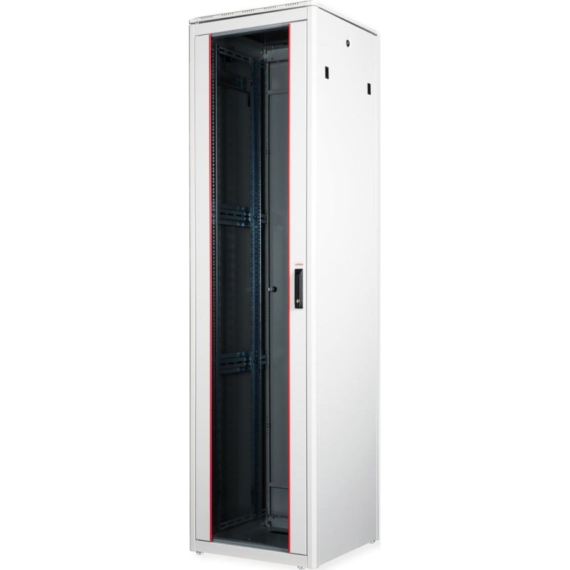 Roline Szafa Roline ROLINE Netzwerkschrank Pro 48,26cm 19Zoll 47 HE 600x600 BxT Glast�r grau