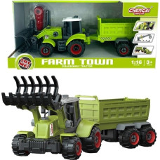 Askato Traktor z łyżką i przyczepą do skręcania