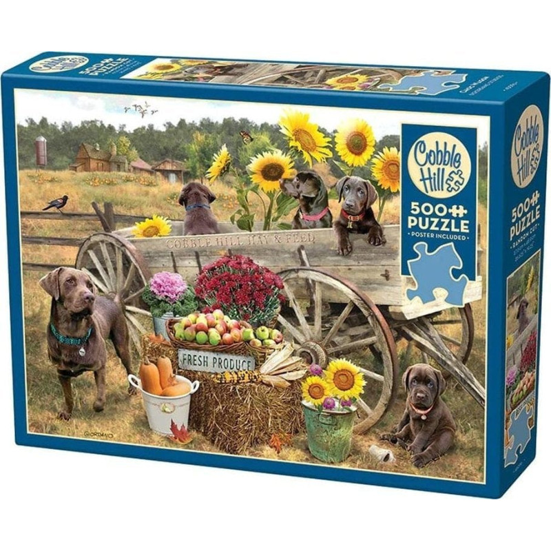 Cobble Hill Puzzle 500 Labradory z wozu, koniom lżej G3
