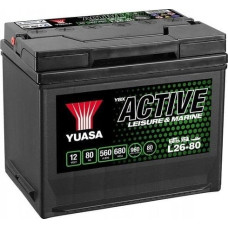 Michelin Akumulator YUASA 12V 80Ah/560A Active Leisure & Marine (L+ standardowy) 260x174x225 B9 (głębokiego rozładowania/rozruchowo-zasilający)