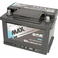 Maxgear Akumulator 4MAX 12V 60Ah/560A START&STOP EFB (P+ biegun standardowy) 242x175x175 B13 - stopka o wysokości 10.5 mm (efb/rozruchowy)