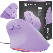 Natec MYSZ WERTYKALNA NATEC CRAKE 2 PRO 12800DPI PURE LAVENDER PROGRAMOWALNA OPTYCZNA
