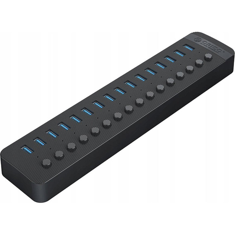 Orico HUB 16-portowy z włącznikiem USB-A 3.0 - czarny