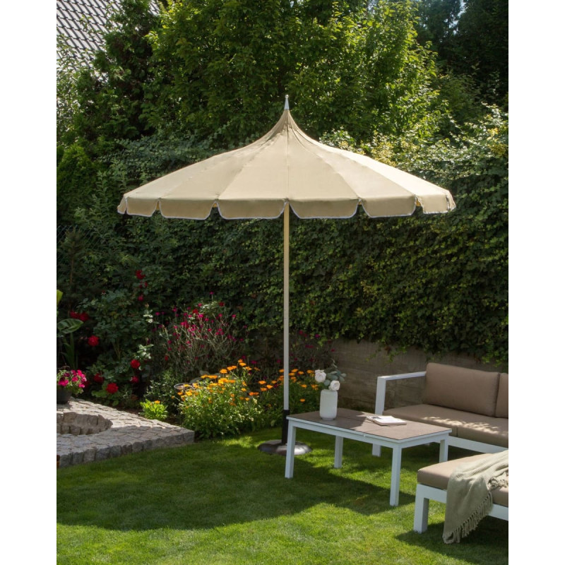 Beliani Parasol ogrodowy ⌀ 245 cm beżowy MINOA Lumarko!