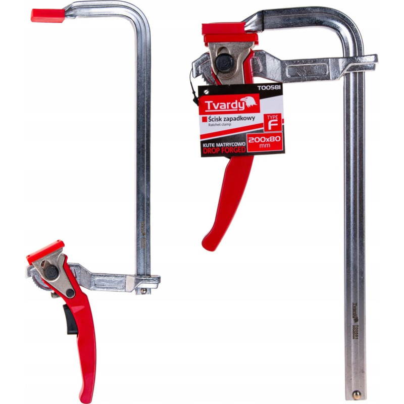 Tvardy Ścisk zapadkowy kuty typu F 200x80mm (20)