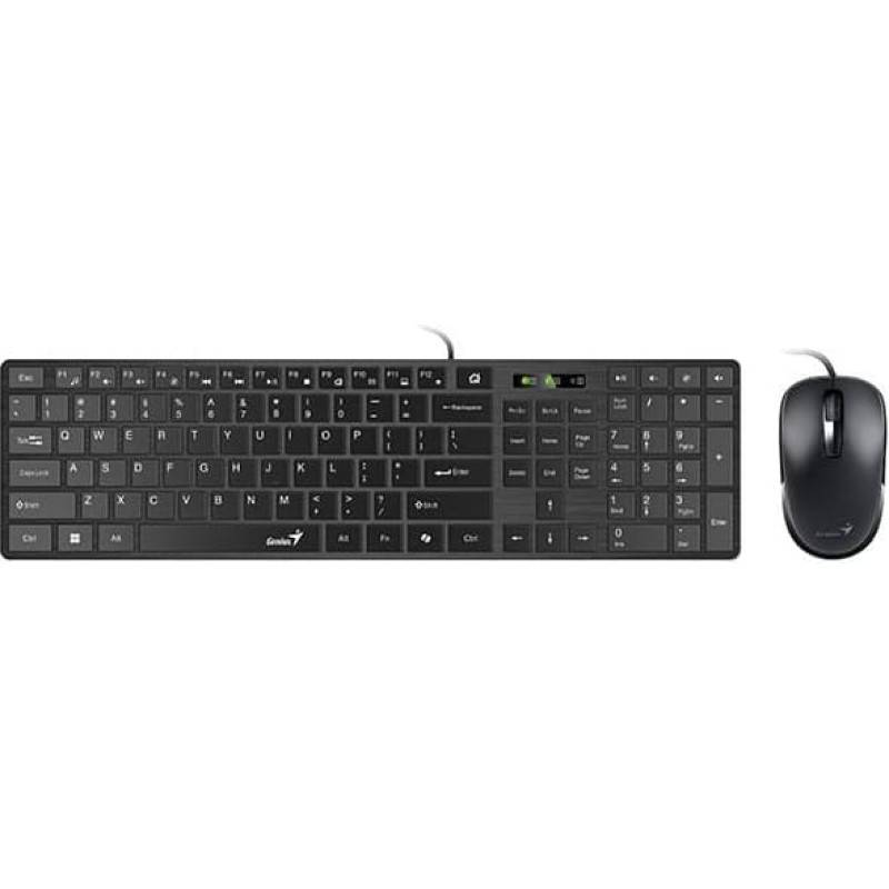 Genius SlimStar C126 COPILOT, zestaw klawiatura z optyczn� myszk�, CZ/SK, przewodowa (USB), czarna, niski profil