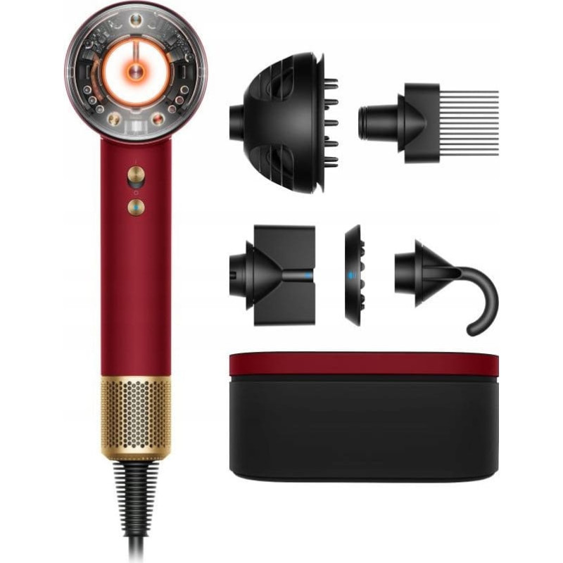 Dyson Supersonic Nural HD16 Velvet Red/Gold, EU | Suszarka do włosów | 1600W, 3 tryby szybkości