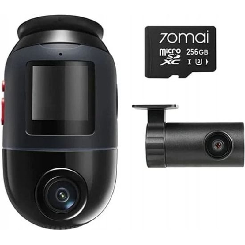 70Mai Omni X800 4K set Czarna + karta 70mai SD 256GB