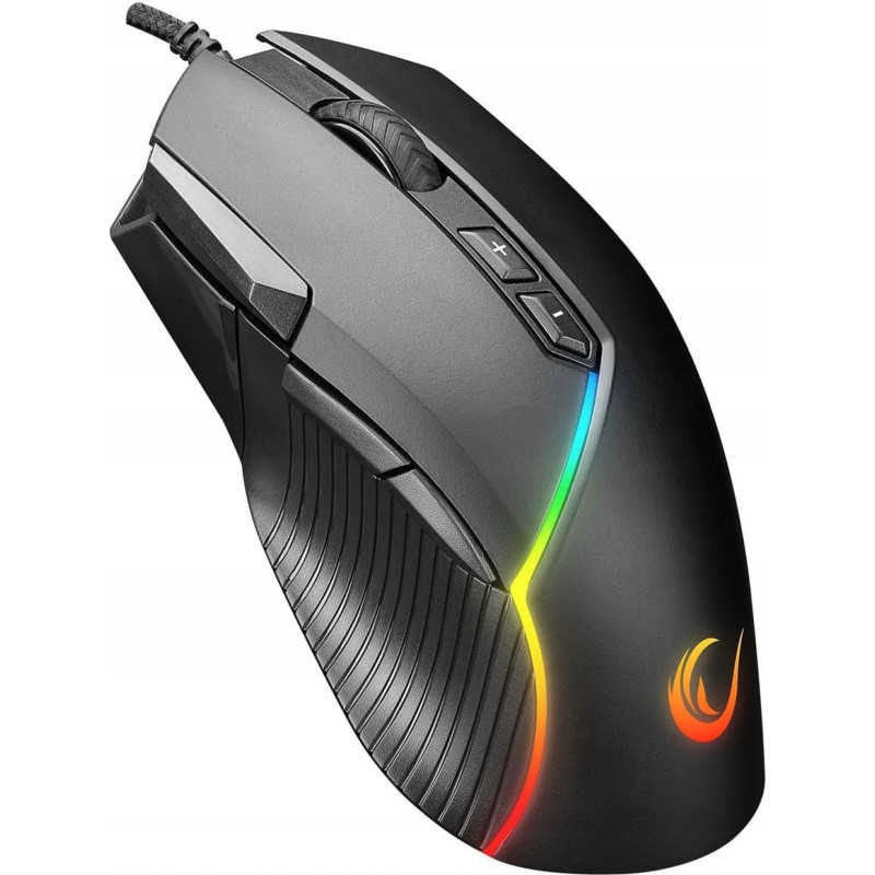Rampage Comfort myszka gamingowa, programowalna 12800 DPI RGB, czarna