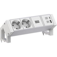 Bachmann BACHMANN DESK2 ALU WIT 2xCEE7/3 1xUSB A/C 22W 0,2m GST18