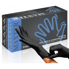 Maxter Rękawice nitrylowe bezpudrowe, MAXTER 6.0, 90 szt., rozmiar XL, czarne