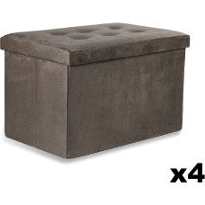 Leobert Pufa składana XL z guzikami - 60x38x38cm aksamit brąz x 4