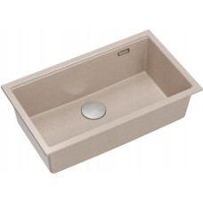 Graniteq LOGAN 110 GraniteQ zlewozmywak pearl beige 76x45x23,5 cm 1-komorowy wpuszczany z syfonem manualnym stal szlachetna