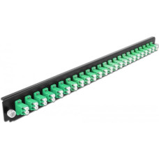 Delock 48,26cm 19Zoll Spleissbox Frontblende 24 Port LC Duplex gr�n