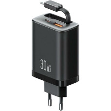 Usams Ładowarka sieciowa USAMS Xiang Series CC296 30W 1xUSB-C 1xUSB-A + kabel USB-C czarny