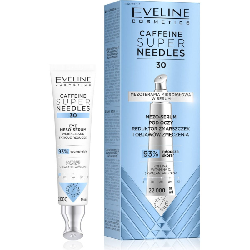 Eveline Caffeine Super Needles 30 Mezo-serum pod oczy - reduktor zmarszczek i objawów zmęczenia 15 ml