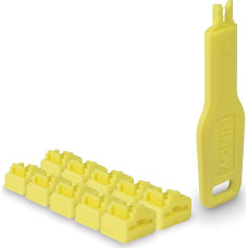 Lindy RJ45 Port Schlösser GELB, 10 Stck + 1 Schlüssel