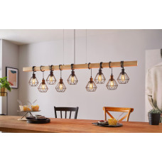 Eglo TOWNSHEND 5 LANGBORD 9L SORT/TRÆ FSC